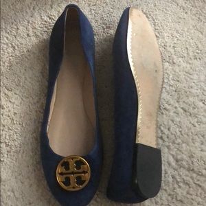 Tory Burch blue suede shoes